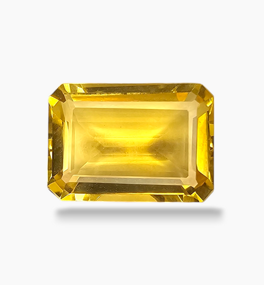 Natural Citrine Stone 6.75 Carats Emerald Cut Shape Size 14.2x10mm