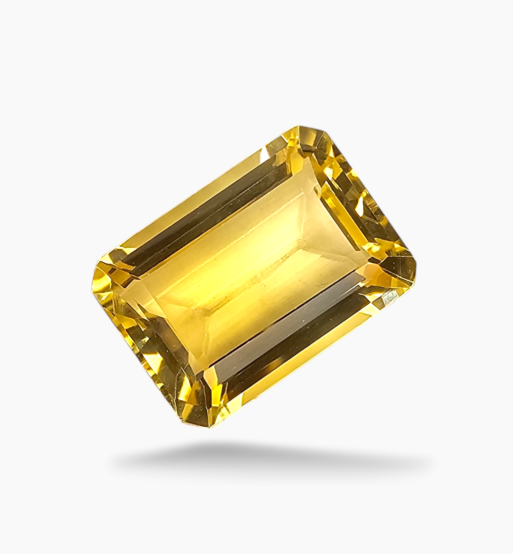 Natural Citrine Crystal 7.00 Carats Emerald Cut Shape Size 14.2x10mm