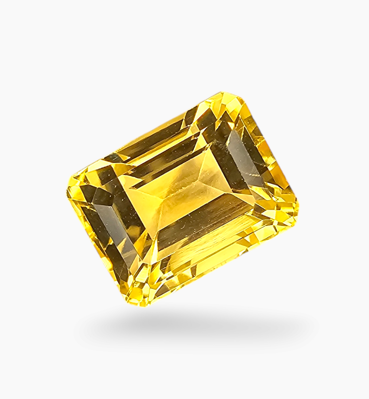 Natural Citrine Crystal 7.71 Carats Emerald Cut Shape Size 12x9mm