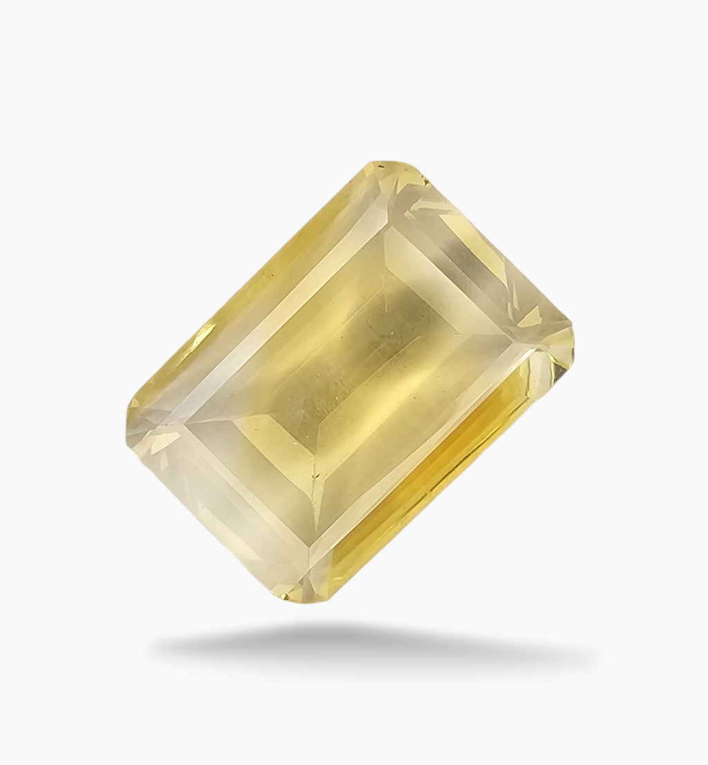 Natural Citrine Stone 7.89 Carats Emerald Cut Shape Size 17.9x12.8mm