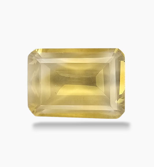 Natural Citrine Stone 7.89 Carats Emerald Cut Shape Size 17.9x12.8mm