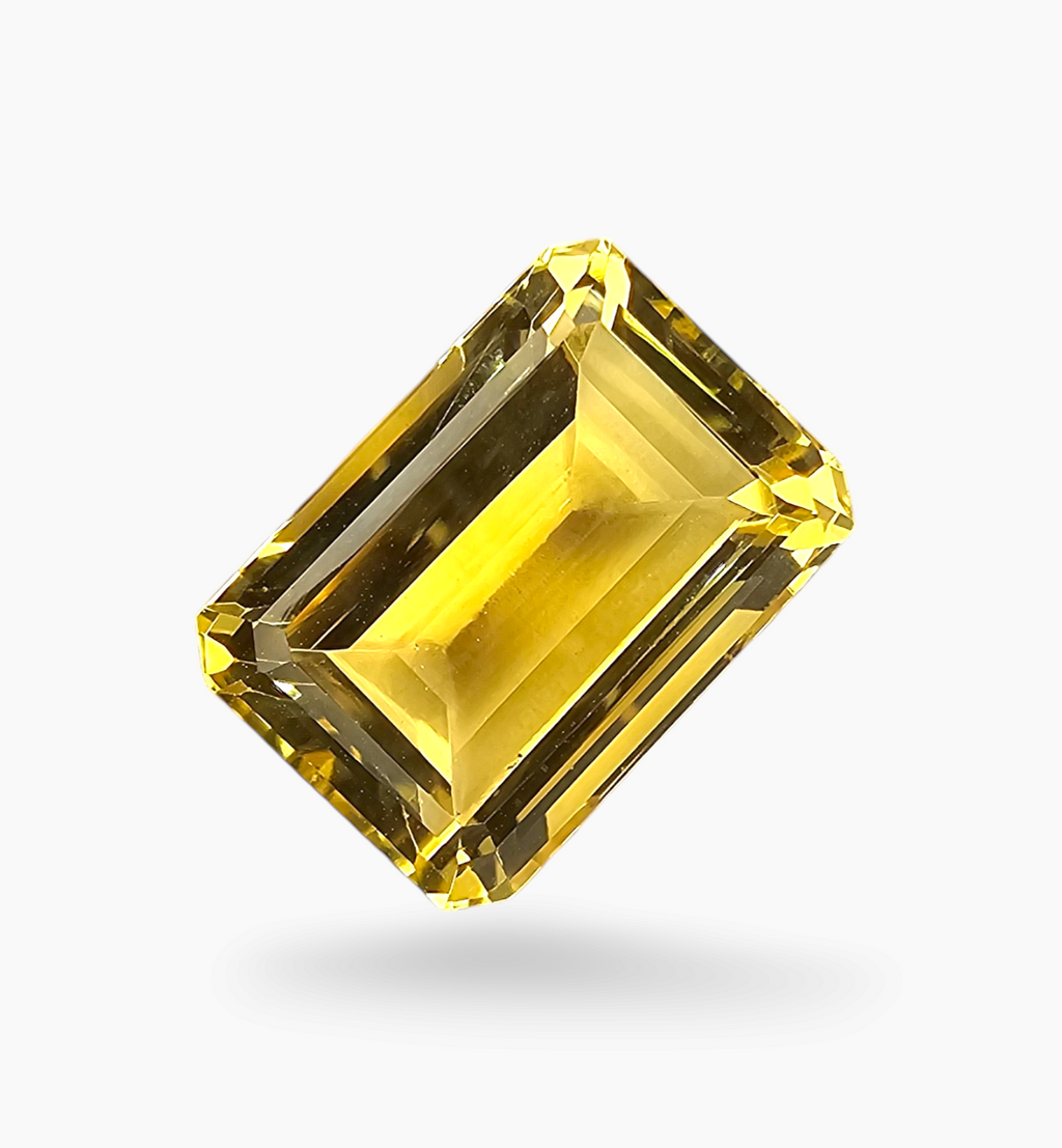 Natural Citrine Crystal 8.19 Carats Emerald Cut Shape Size 14.2x9.9mm