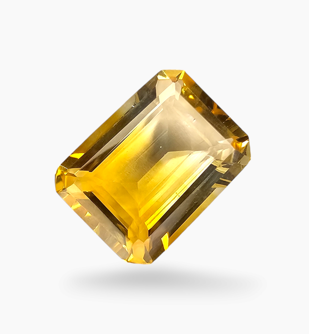 Natural Citrine Crystal 9.81 Carats Emerald Cut Shape Size 16x12mm