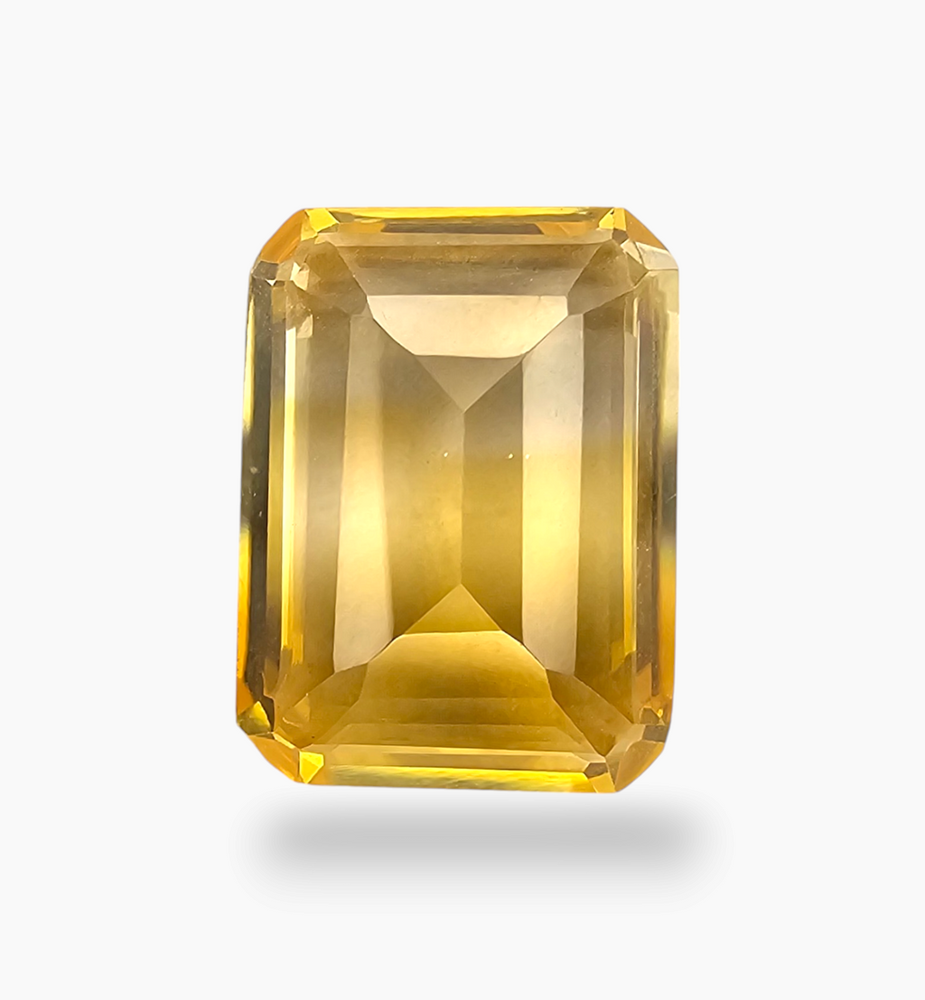 Natural Citrine Crystal 9.81 Carats Emerald Cut Shape Size 16x12mm