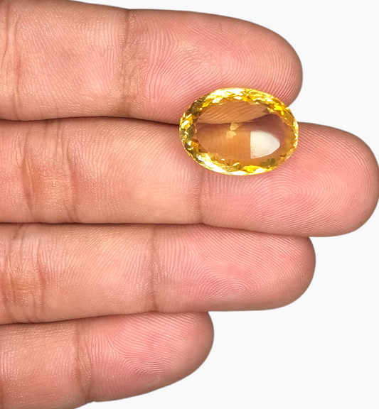 Natural Citrine Stone 10.01 Carats Oval Shape Size 16.5x12.4mm