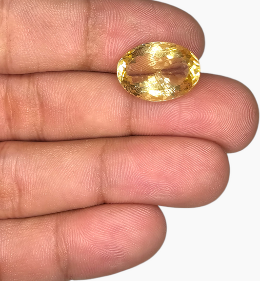 Natural Citrine Stone 10.07 Carats Oval Shape Size 16.7x12.1mm