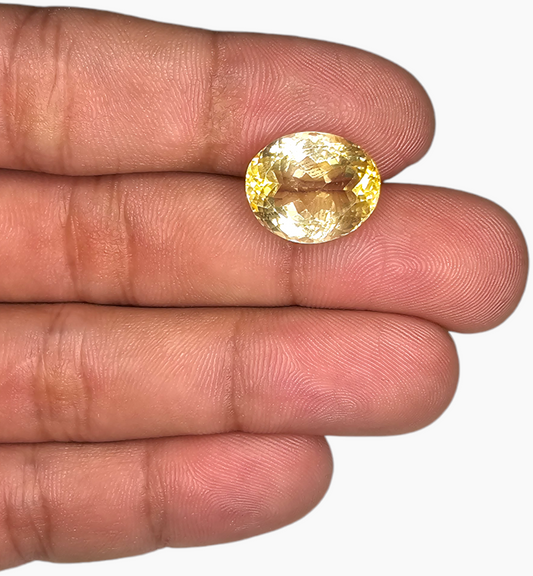 Natural Citrine Stone 10.72 Carats Oval Shape Size 14.8x12.4mm