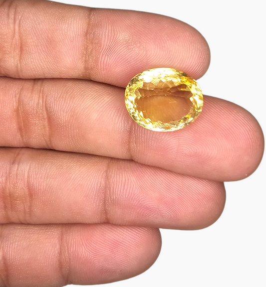 Natural Citrine Stone 10.77 Carats Oval Shape Size 15.4x12.7mm