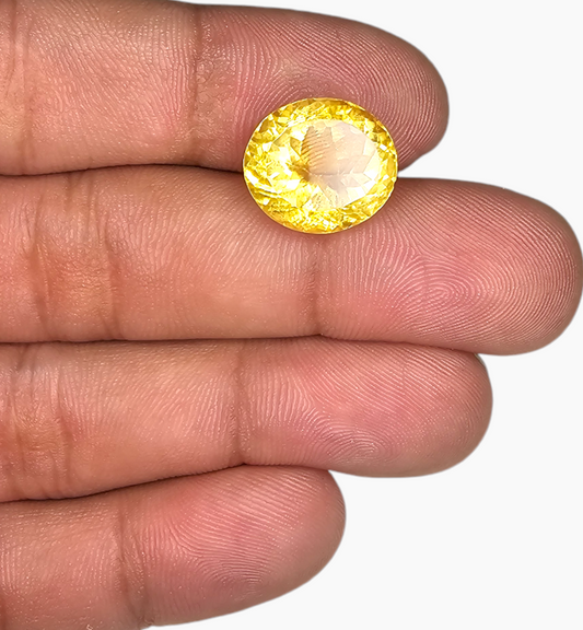 Natural Citrine Stone 10.91 Carats Oval Shape Size 14.5X12.8mm