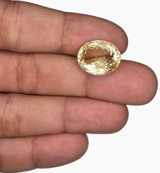 Natural Citrine Stone 10.92 Carats Oval Shape Size 15.5x12.8mm