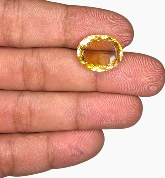 Natural Citrine Stone 11.63 Carats Oval Shape Size 16.5X13.5mm