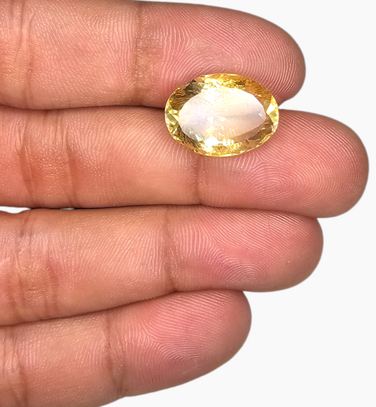 Natural Citrine Stone 11.72 Carats Oval Shape Size 16.7x12.5mm