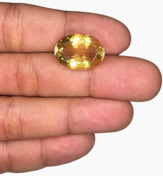 Natural Citrine Stone 11.71 Carats Oval Shape Size 18X13mm