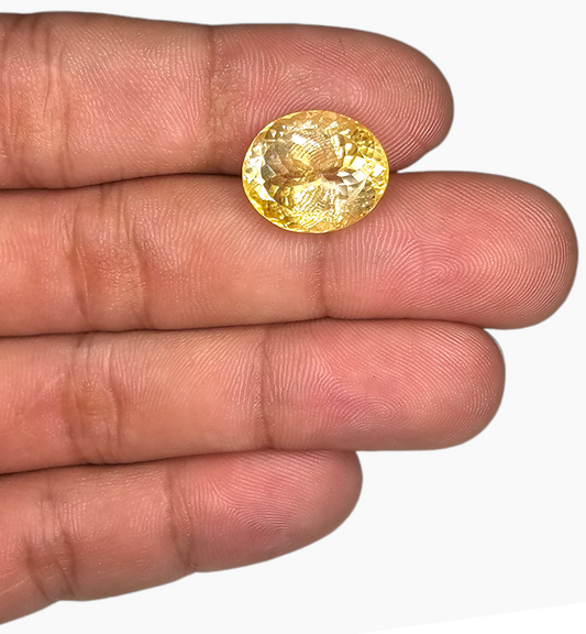 Natural Citrine Stone 11.87 Carats Oval Shape Size 15x12.5mm