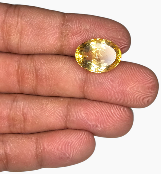 Natural Citrine Stone 11.93 Carats Oval Shape Size 16.5x12.5mm