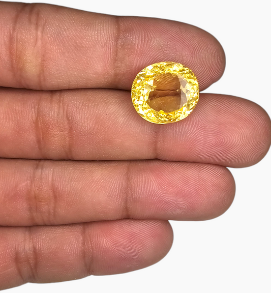 Natural Citrine Stone 12.42 Carats Oval Shape Size 14.7X13.5mm