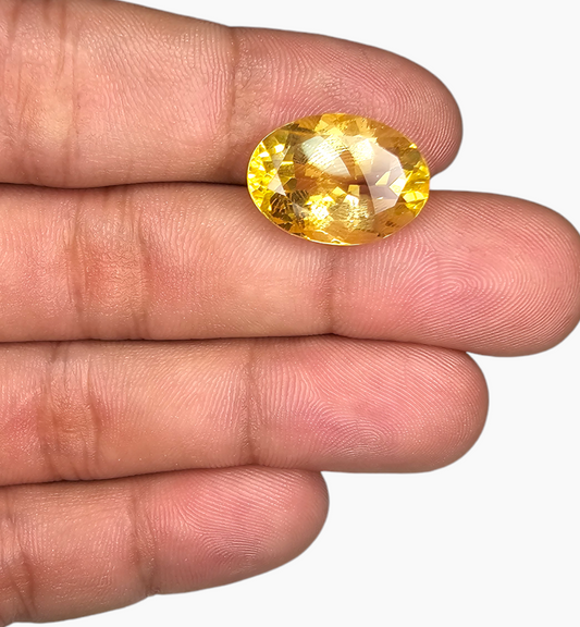 Natural Citrine Stone 12.64 Carats Oval Shape Size 18X13mm