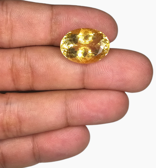 Natural Citrine Stone 12.74 Carats Oval Shape Size 18X13.2mm