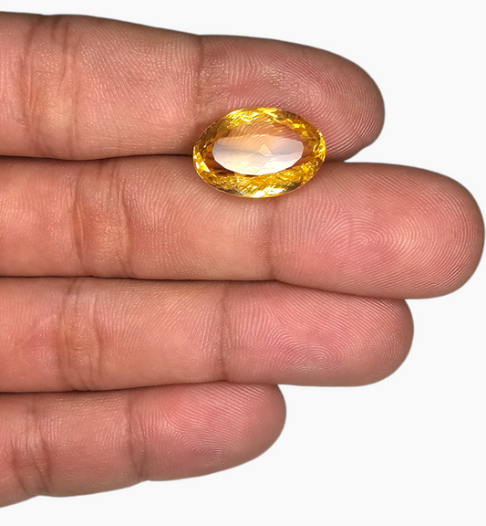 Natural Citrine Stone 12.78 Carats Oval Shape Size 17X12mm