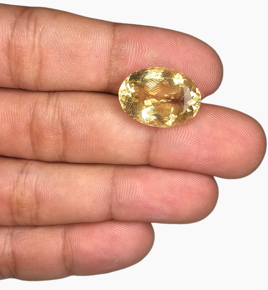 Natural Citrine Stone 12.83 Carats Oval Shape Size 18X13mm