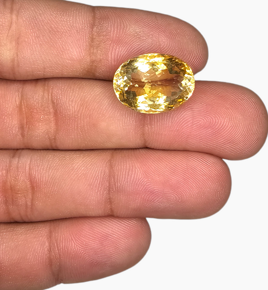 Natural Citrine Stone 12.86 Carats Oval Shape Size 16.5x12.2mm