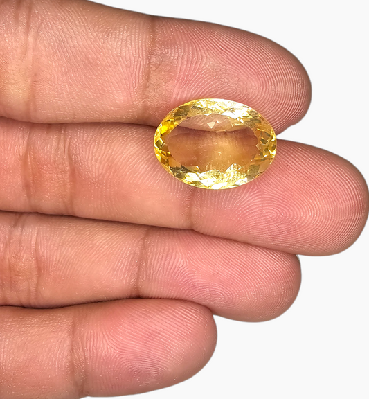 Natural Citrine Stone 12.90 Carats Oval Shape Size 17.5x13mm