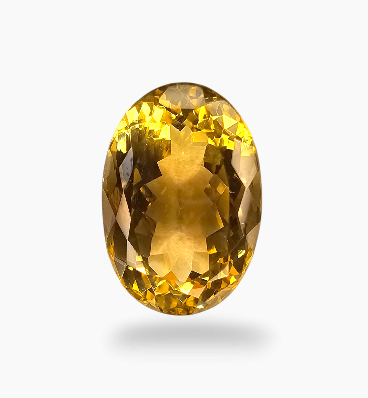 Natural Citrine Stone 13.03 Carats Oval Shape Size 17.3X12mm