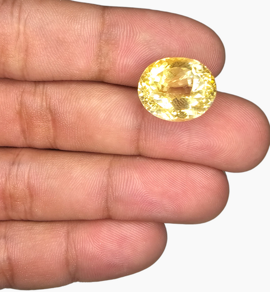 Natural Citrine Stone 13.22 Carats Oval Shape Size 14.7x12.5mm