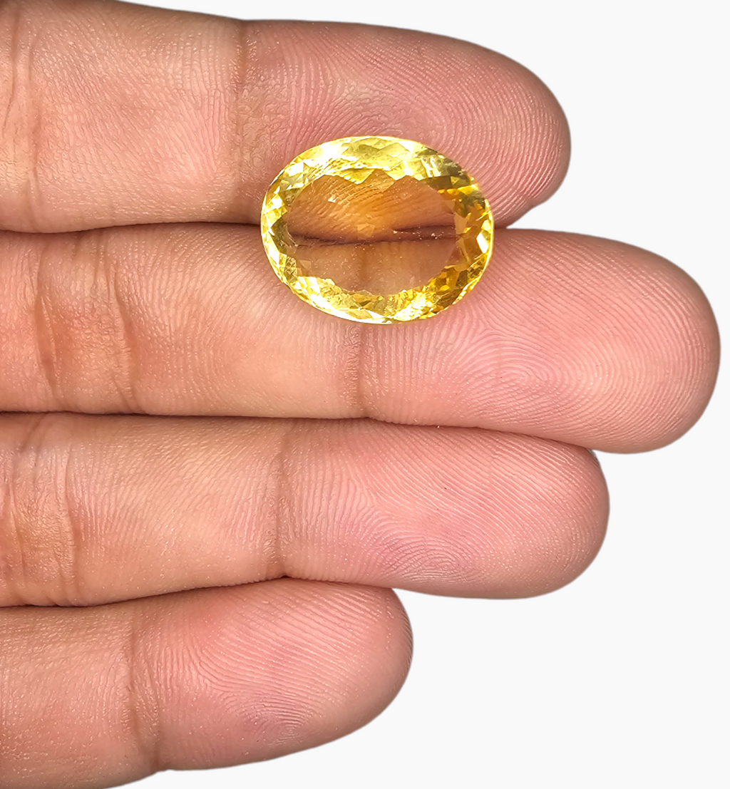 Natural Citrine Stone 13.22 Carats Oval Shape Size 17.2X13.8mm