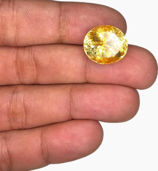 Natural Citrine Stone 13.62 Carats Oval Shape Size 15.5x14mm