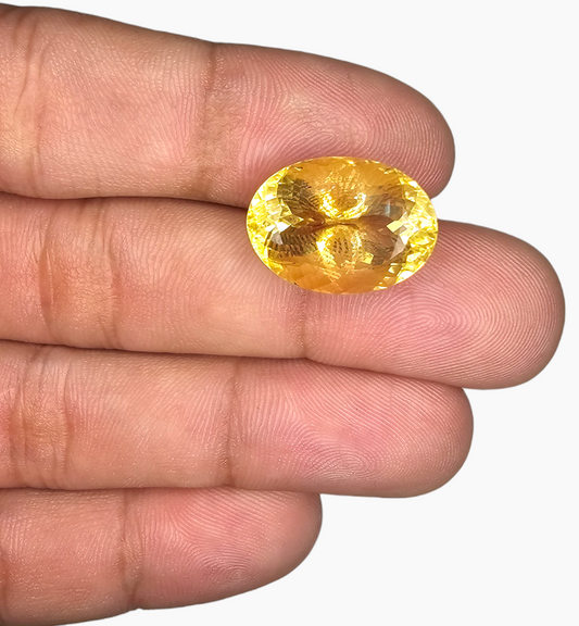 Natural Citrine Stone 13.68 Carats Oval Shape Size 18X13mm