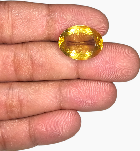 Natural Citrine Stone 13.81 Carats Oval Shape Size 18.2X14.4mm