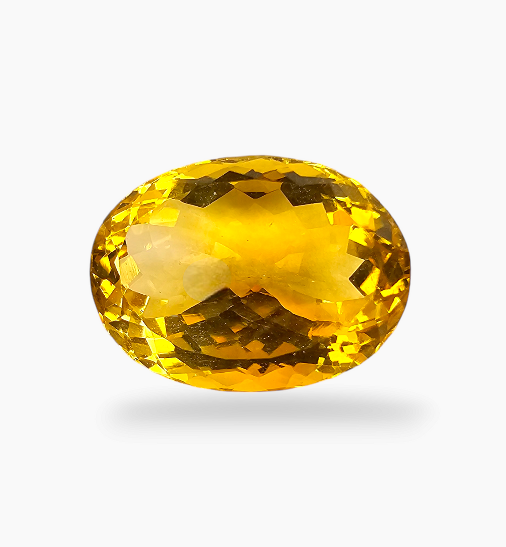 Natural Citrine Stone 14.18 Carats Oval Shape Size 14.5X13.8mm