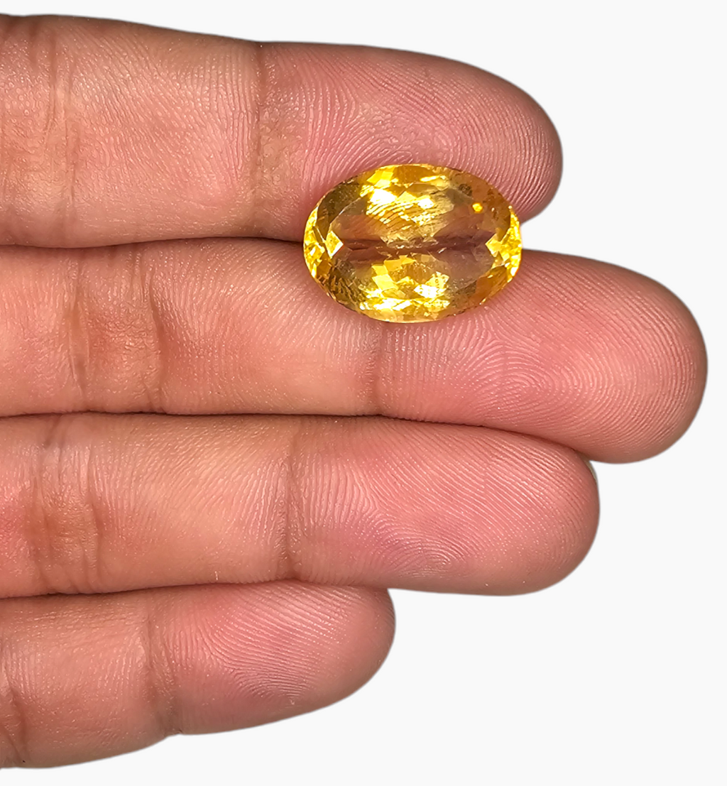 Natural Citrine Stone 14.18 Carats Oval Shape Size 14.5X13.8mm
