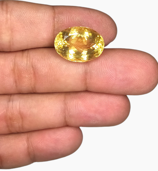 Natural Citrine Stone 15.12 Carats Oval Shape Size 17.8X12.7mm