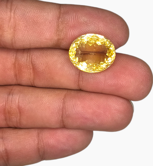 Natural Citrine Stone 15.54 Carats Oval Shape Size 16.5x13.7mm