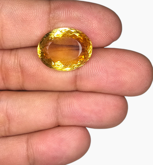 Natural Citrine Stone 16.01 Carats Oval Shape Size 18.8X14.7mm