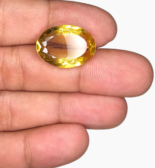 Natural Citrine Stone 16.12 Carats Oval Shape Size 20.5X15mm