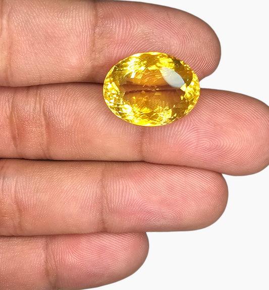 Natural Citrine Stone 16.35 Carats Oval Shape Size 17.9X13.9mm