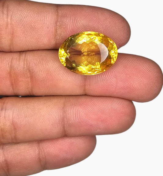 Natural Citrine Stone 16.73 Carats Oval Shape Size 19.5X14.5mm