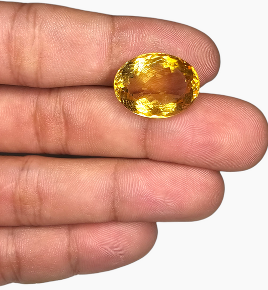 Natural Citrine Stone 17.68 Carats Oval Shape Size 18.7X14.7mm