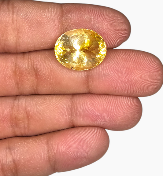 Natural Citrine Stone 18.16 Carats Oval Shape Size 18X14.5mm