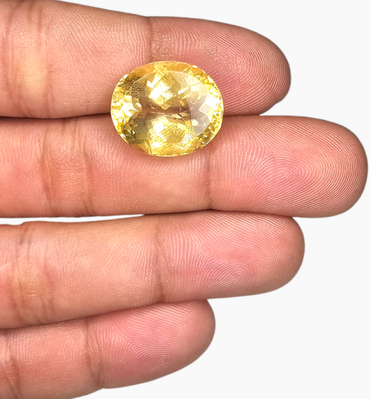 Natural Citrine Stone 10.21 Carats Oval Shape Size 16.5X12.5mm