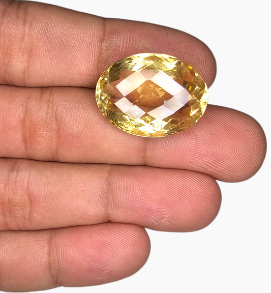 Natural Citrine Stone 26.55 Carats Oval Shape Size 25X17.5mm