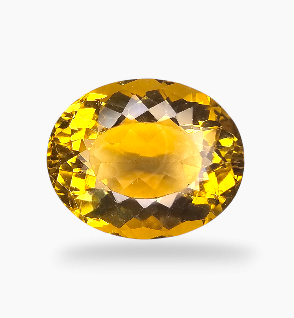 Natural Citrine Stone 28.09 Carats Oval Shape Size 20.5X18mm