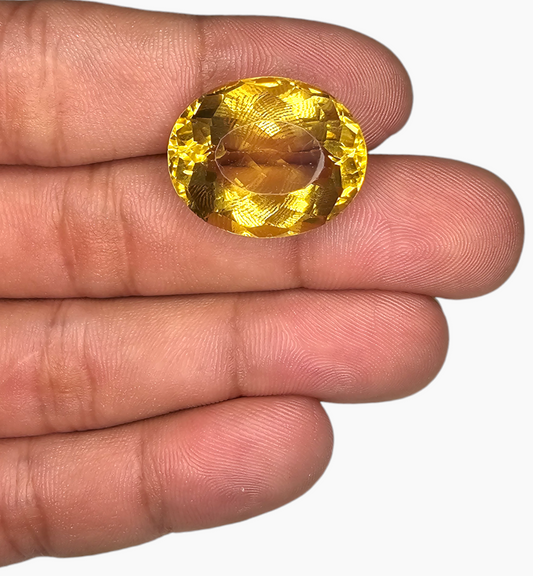 Natural Citrine Stone 28.09 Carats Oval Shape Size 20.5X18mm