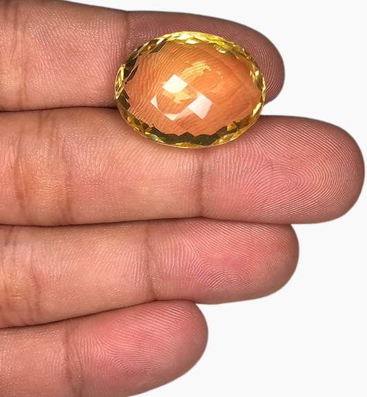 Natural Citrine Stone 31.84 Carats Oval Shape Size 25X17.8mm