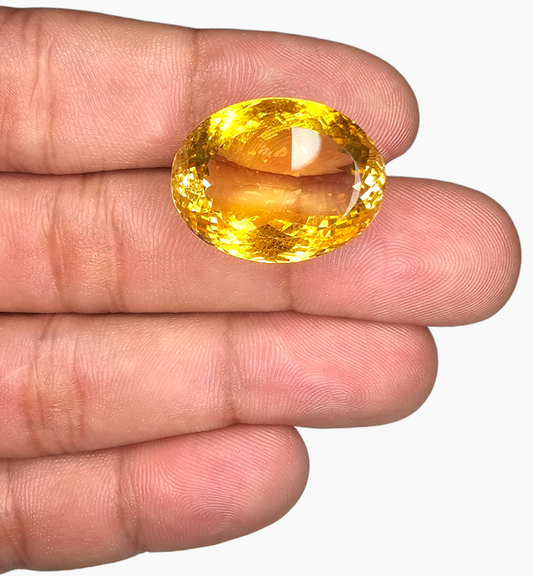 Natural Citrine Stone 35.52 Carats Oval Shape Size 22X18mm