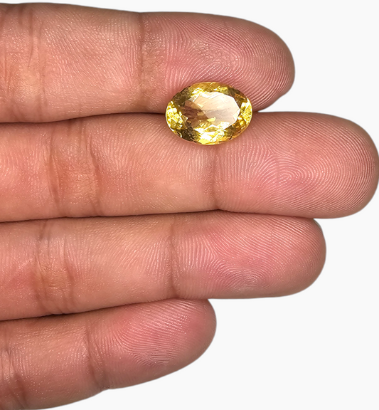 Natural Citrine Stone 6.17 Carats Oval Shape Size 13.8X10mm