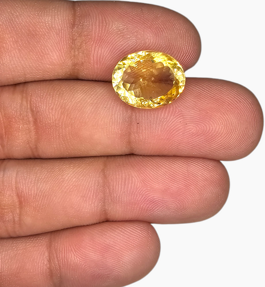 Natural Citrine Stone 7.27 Carats Oval Shape Size 14x11.2mm